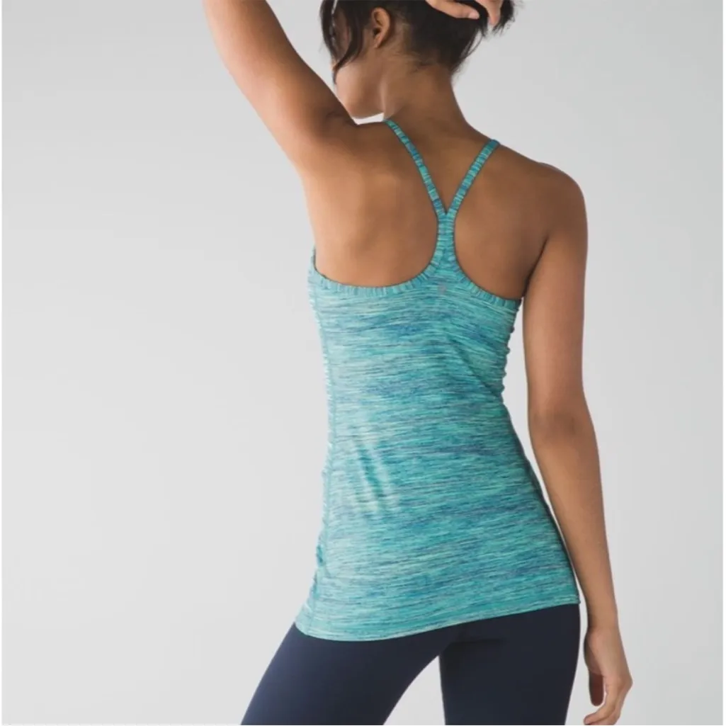 Lululemon Power Y Tank Sz 6 Luon Space Dye Camo Alberta Lake Fresh Teal - Image 2