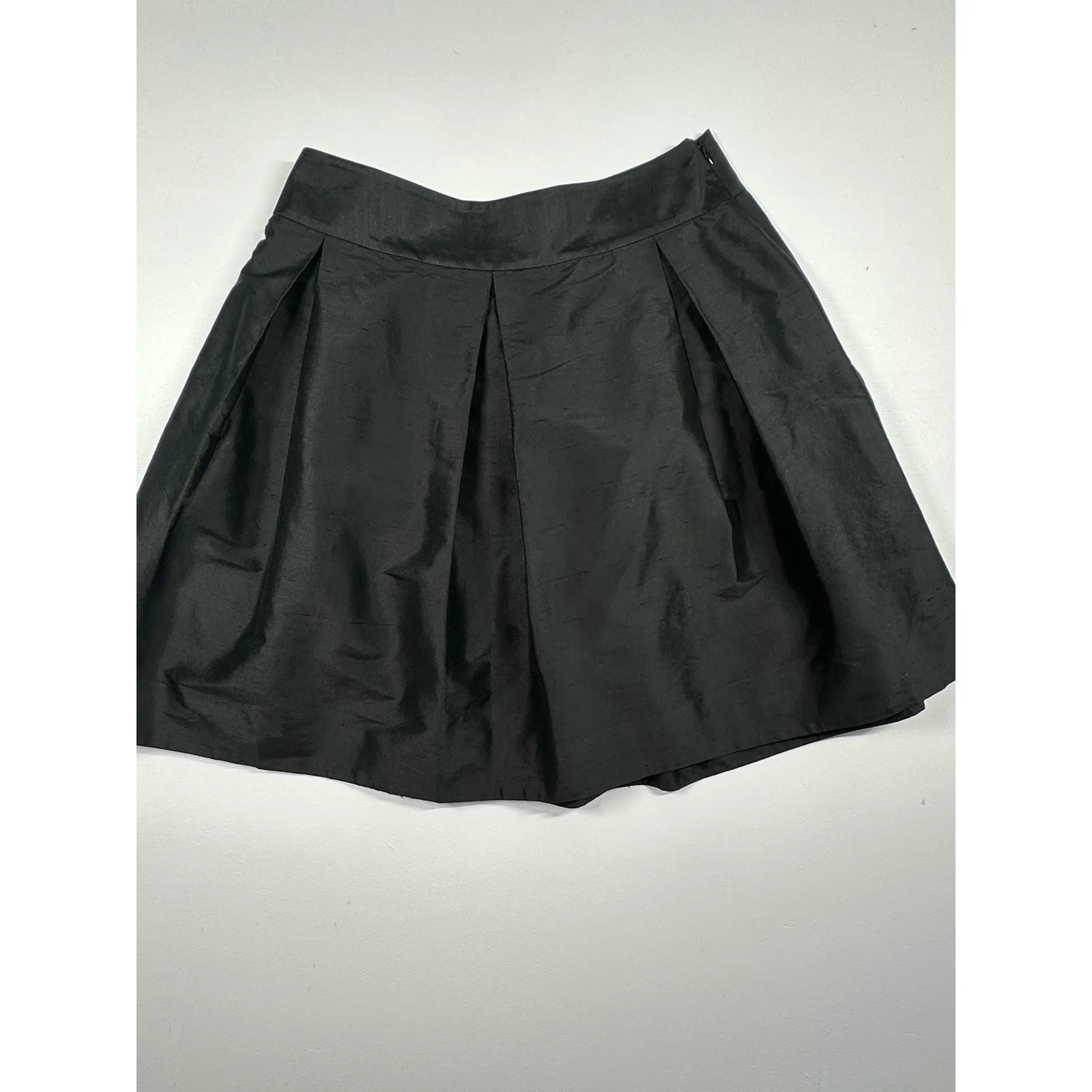 Kate Spade Black Pleated A Line Silk Shantung Skirt Sz 10 Career Party (b46) - Image 3