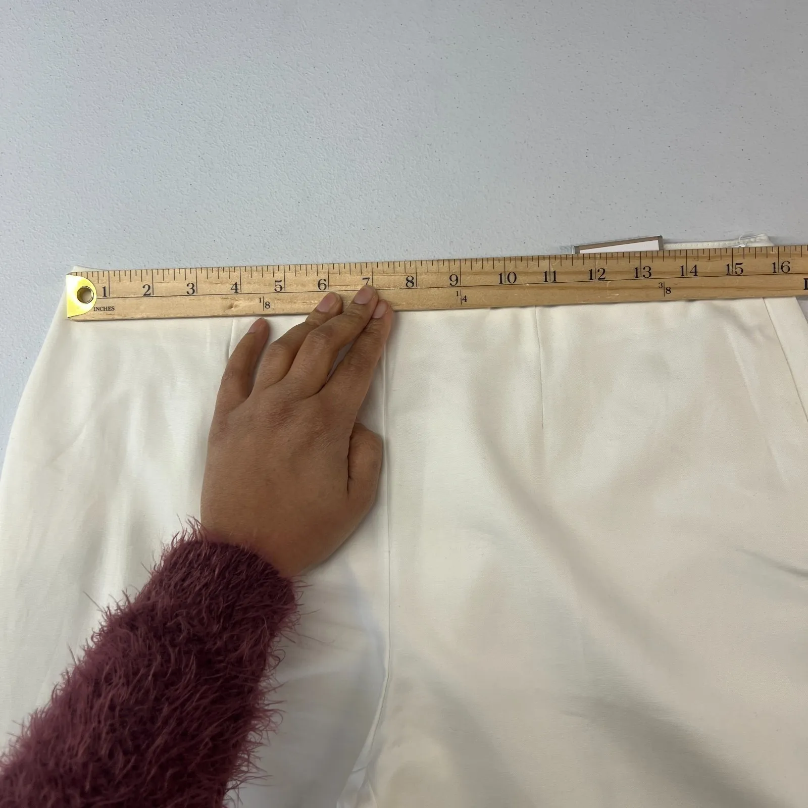 Chico's The Ultimate Fit Crop Pants Womens S Cream Cotton High Rise Side Zip - Image 6