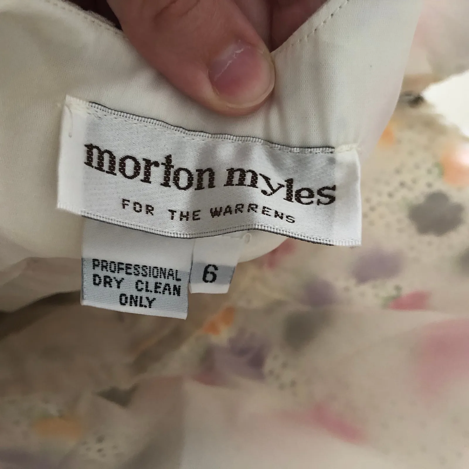 Morton Myles for the Warrens Vintage EUC White Polka Dot Floral Dress 6 - Image 3