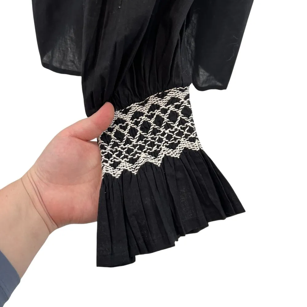 Figue‎ Charlie Top Black Long Sleeve Embroidered Blouse Size XL - Image 10