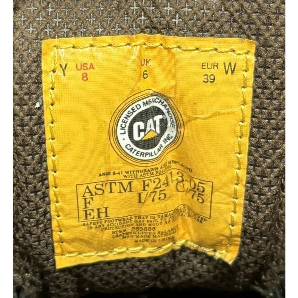 Caterpillar Y2K 90’s Style  Brown Leather Steel Toe Work Oxfords Women’s 8 W - Image 8