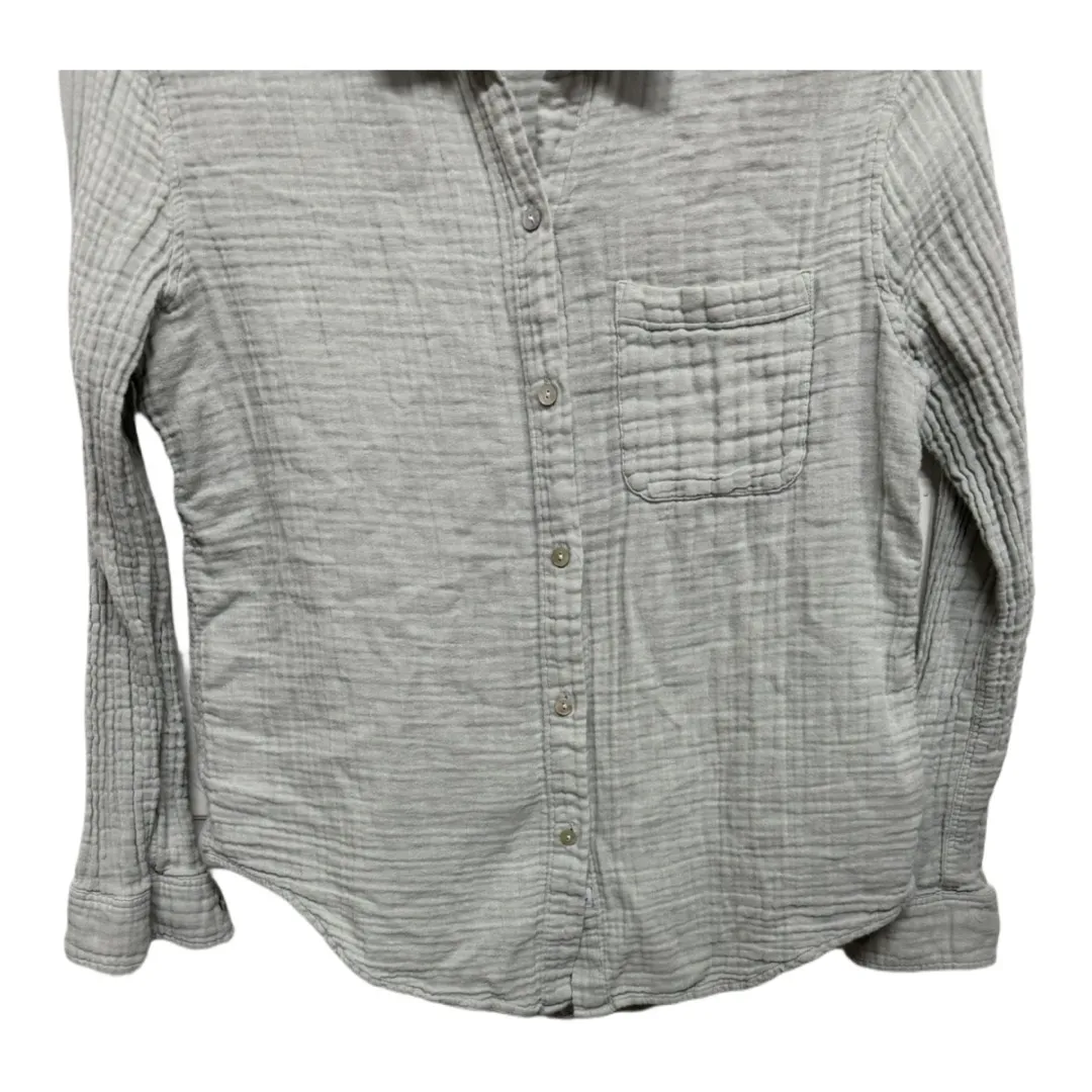 Rails Top Womens Small Green Gauze Ellis Meadow Button Up Long Sleeve Boho - Image 3