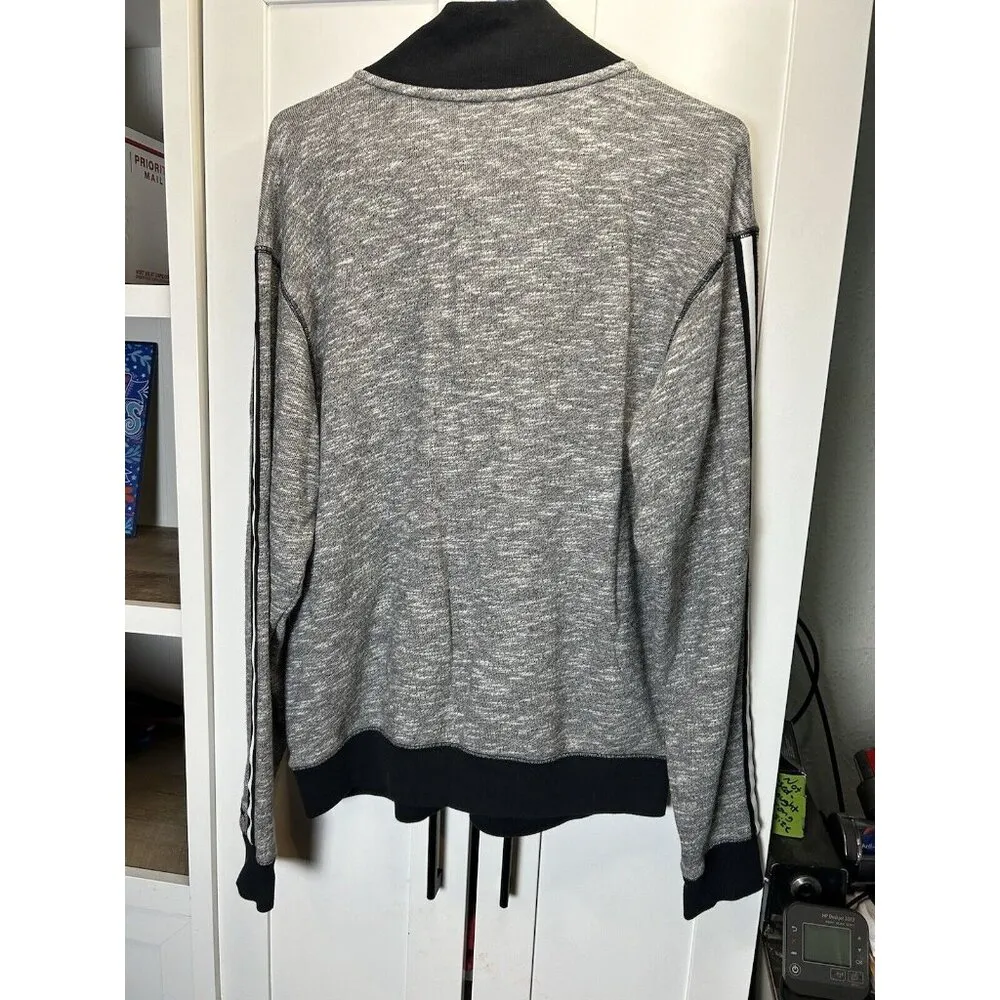VS PINK LIMITED EDITION Size M Half Zip Long Sleeve Pullover‎ Gray Pinstripe - Image 6