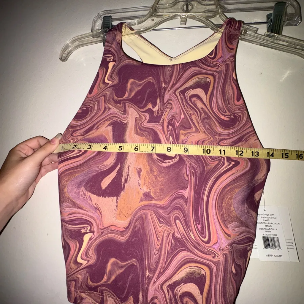 NWT $74 BEYOND YOGA REFOCUS CROP TANK TOP, MEDIUM ACTIVE WEAR GYM GIRL - Image 6