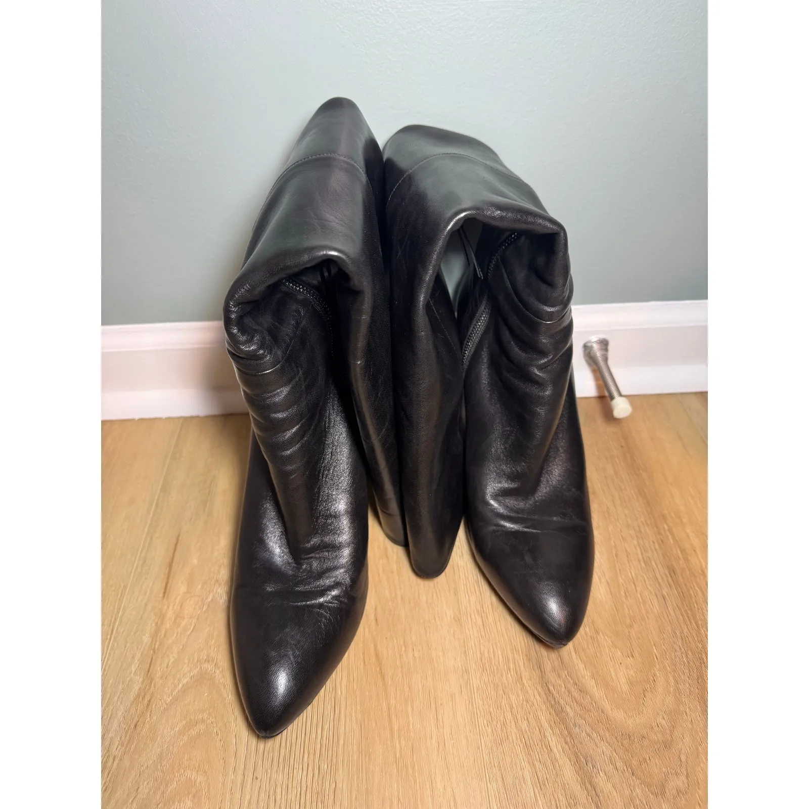 Miu Miu Leather Knee High Boots - Image 2