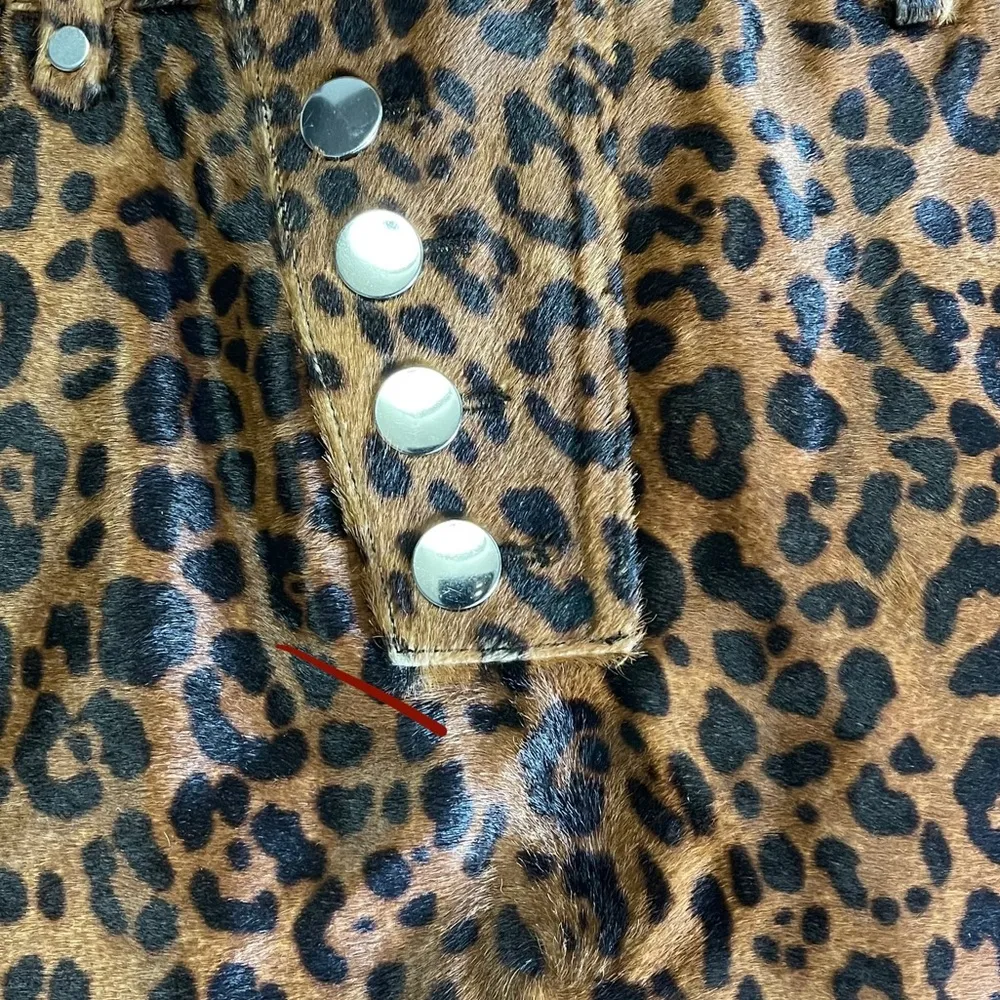 Alexander Wang Leather Leopard-Print Calf Hair Mini Skirt - Image 12