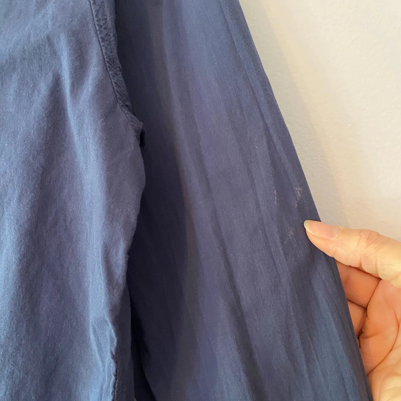 Xirena Navy Blue Button Down Beau Shirt Lightweight 100% Cotton Women size Small - Image 11