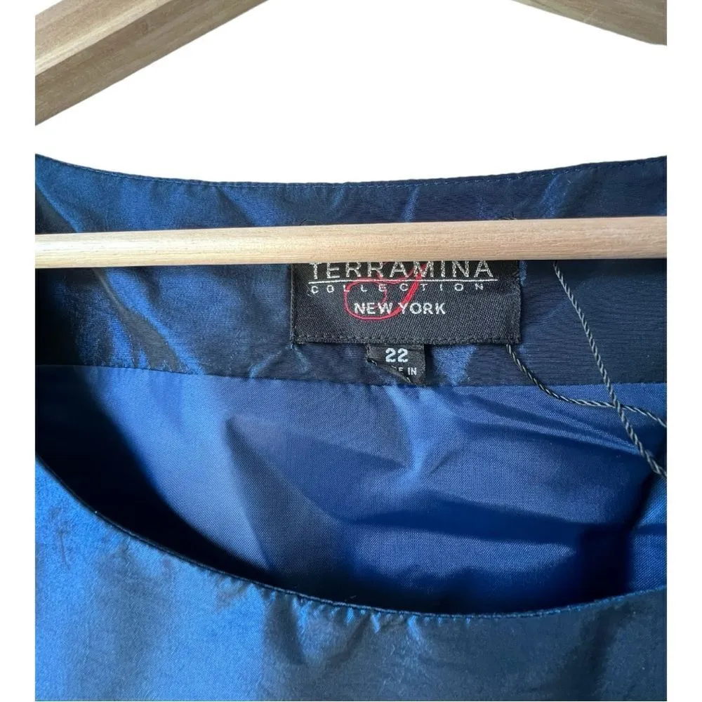 Women's Vintage Royal blue TERRAΜΙΝΑ blazer sleeveless Collection New York 22. Size undefined - Image 3