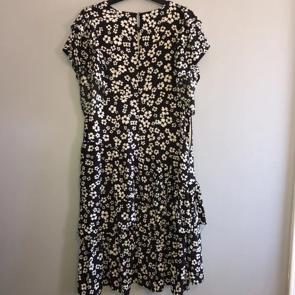 WHO WHAT WEAR M flare ruffled dress - Image 5