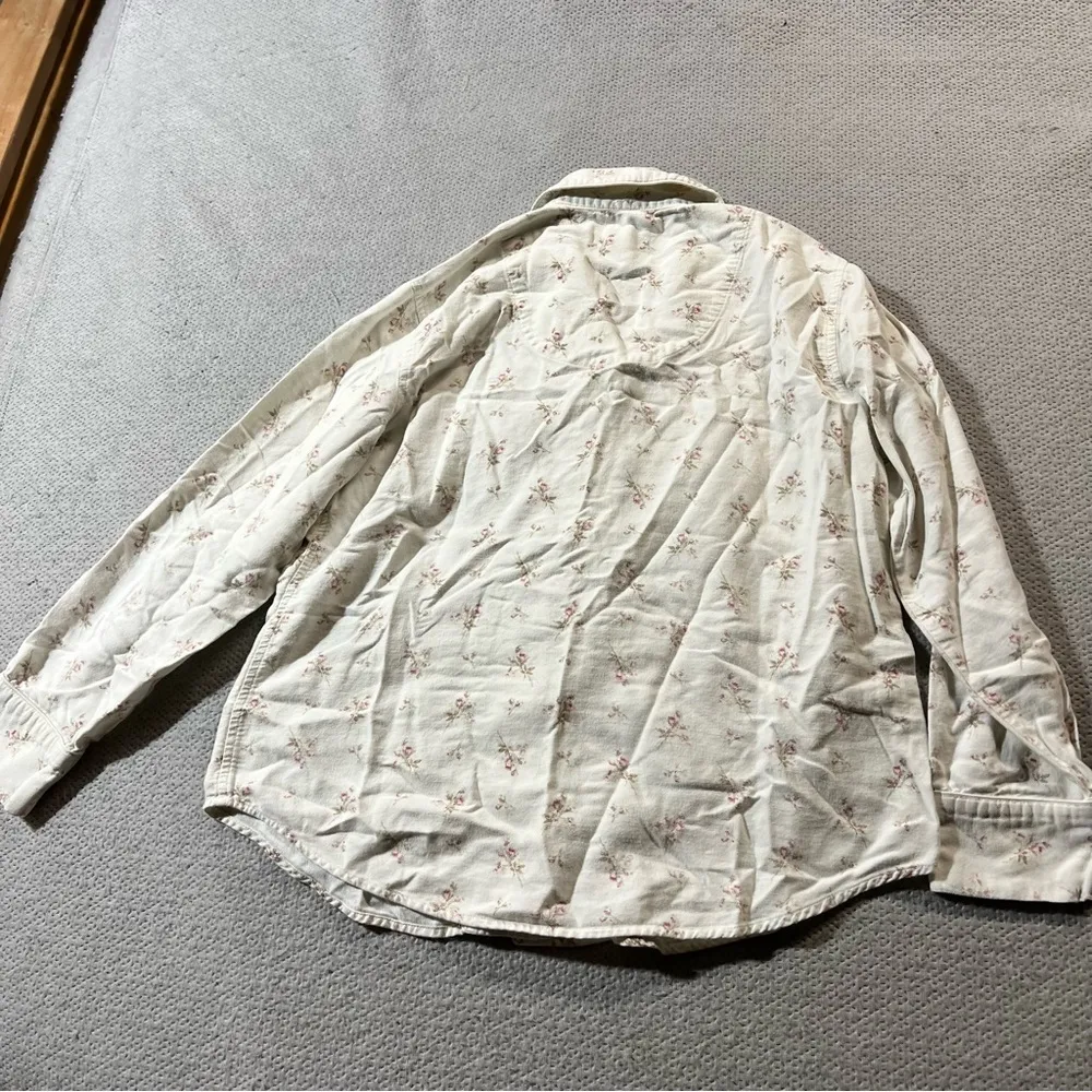 Lauren Ralph Lauren White Pink Floral print 100% cotton Pajama Top Small EUC - Image 4