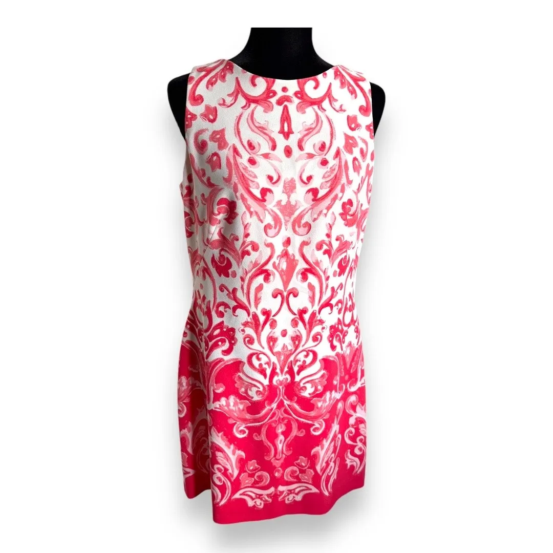 Lauren Ralph Lauren Womens Dress Sz 12 Coral White Tank Baroque‎ Pattern - Image 4
