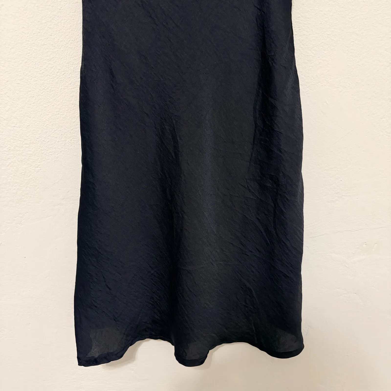 Altar'd State Black Satin Lace Mini Dress Slip Lace Trim Womens Size  XS - Image 7