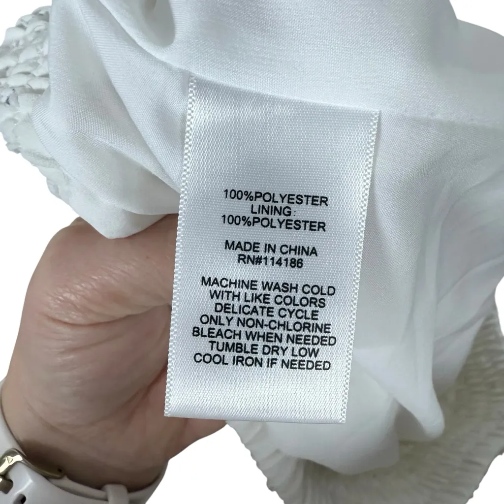 Frye & Co Women’s Swiss Dot Tiered Midi Skirt in Ivory Size S - Image 8