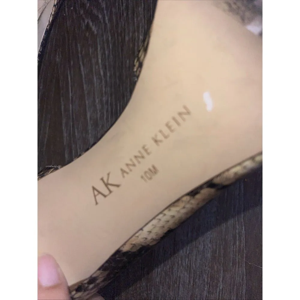 Anne Klein‎ Women's 10M Shoe Snake Skin Leather Stiletto Pump Heel S-114 - Image 7