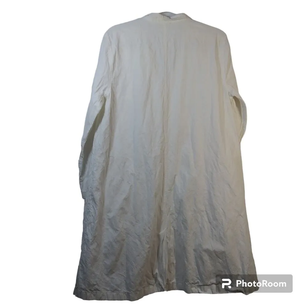 EILEEN FISHER Ivory Organic Cotton Steel Stand Collar Jacket Coat Size M - Image 4