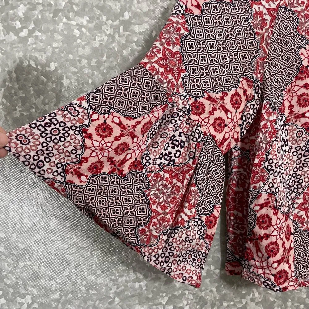 Minkpink Women's Pink Patchwork Boho Chic Crop Top - Size Medium - Back Cutout - Image 3