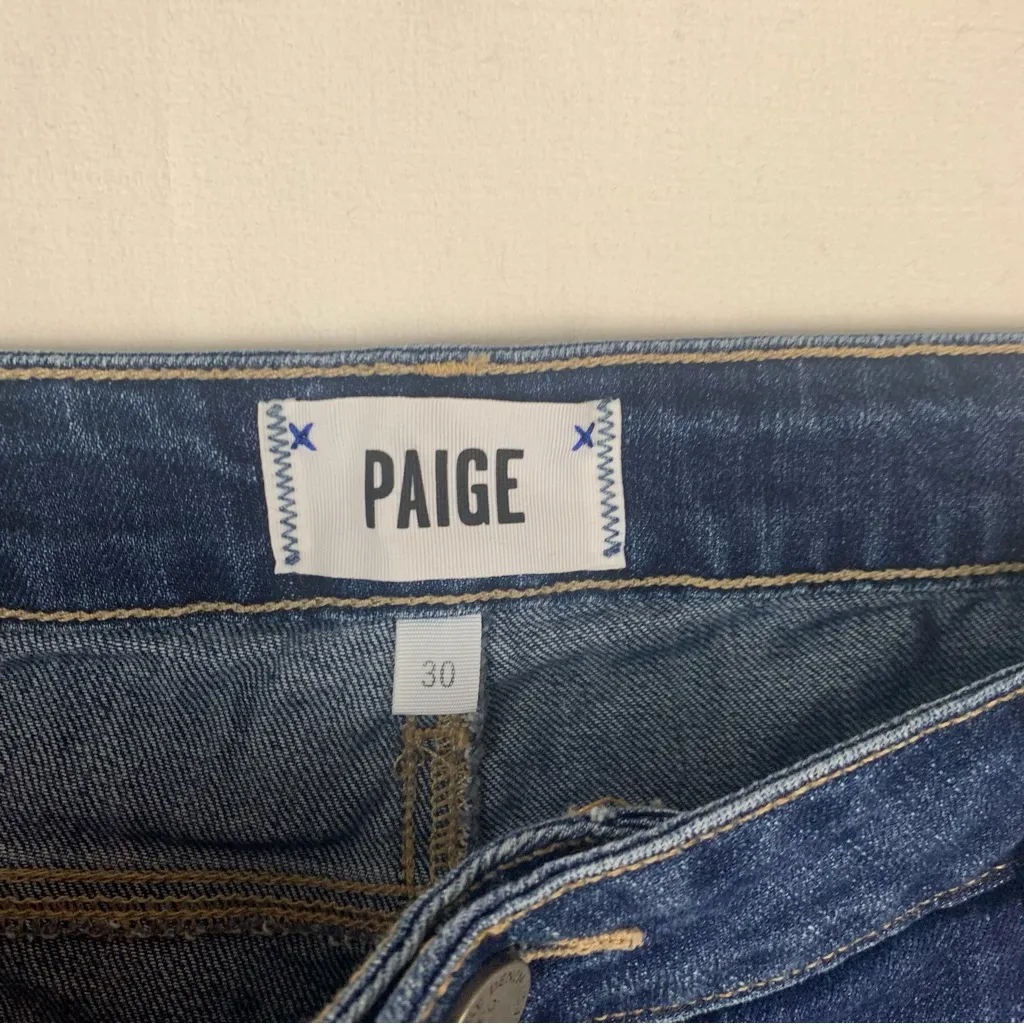 Paige size 30 denim shorts jimmy roll cuff blue jeans casual - Image 3