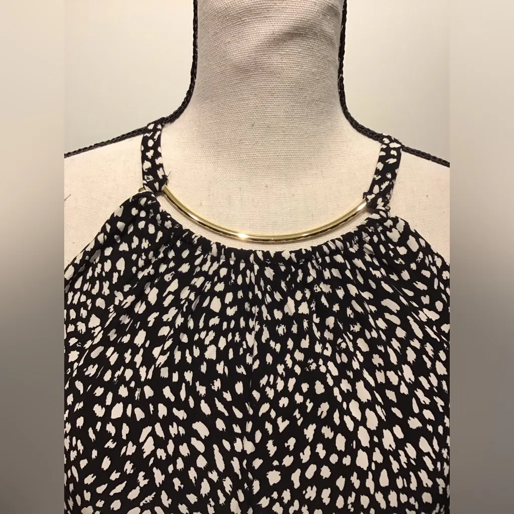 Women's Black and White Halter Top - Image 3