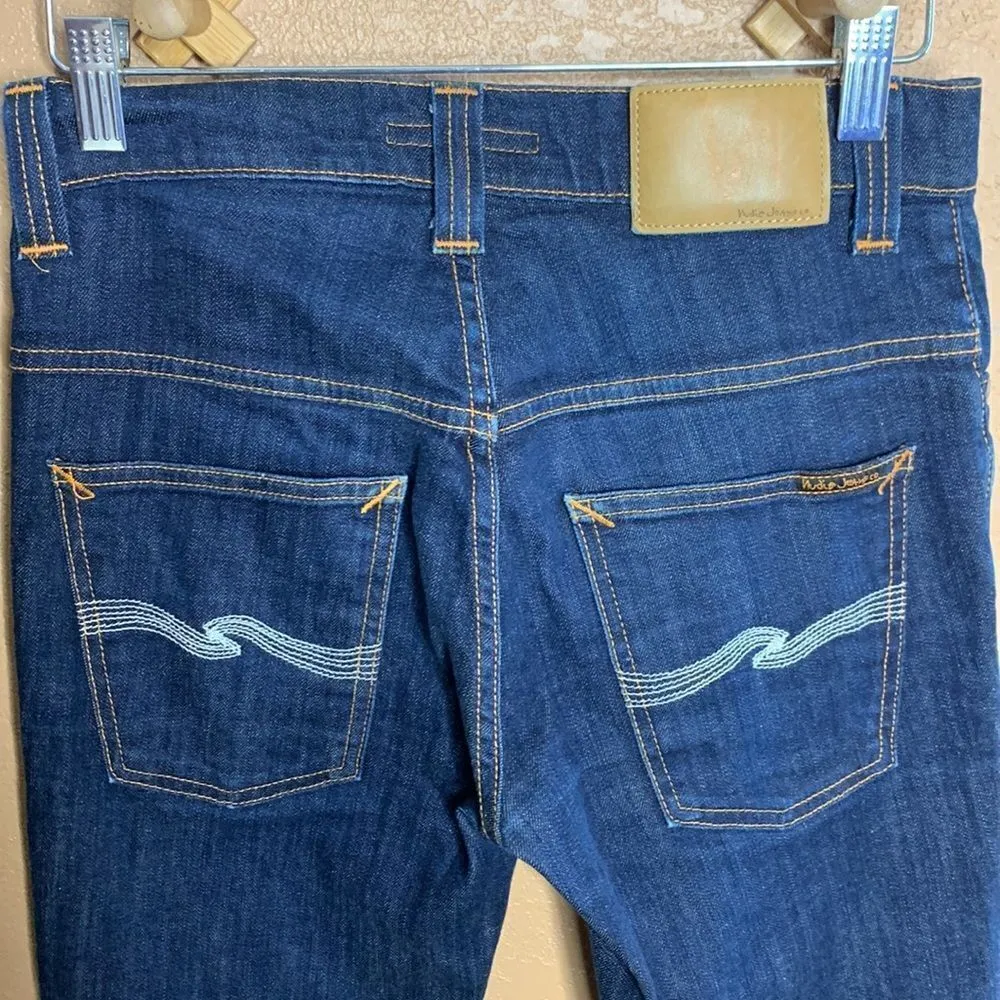 Nudie Jeans CO Thin Finn Slim Fit High Waist Jeans Size 28 Blue - Image 13
