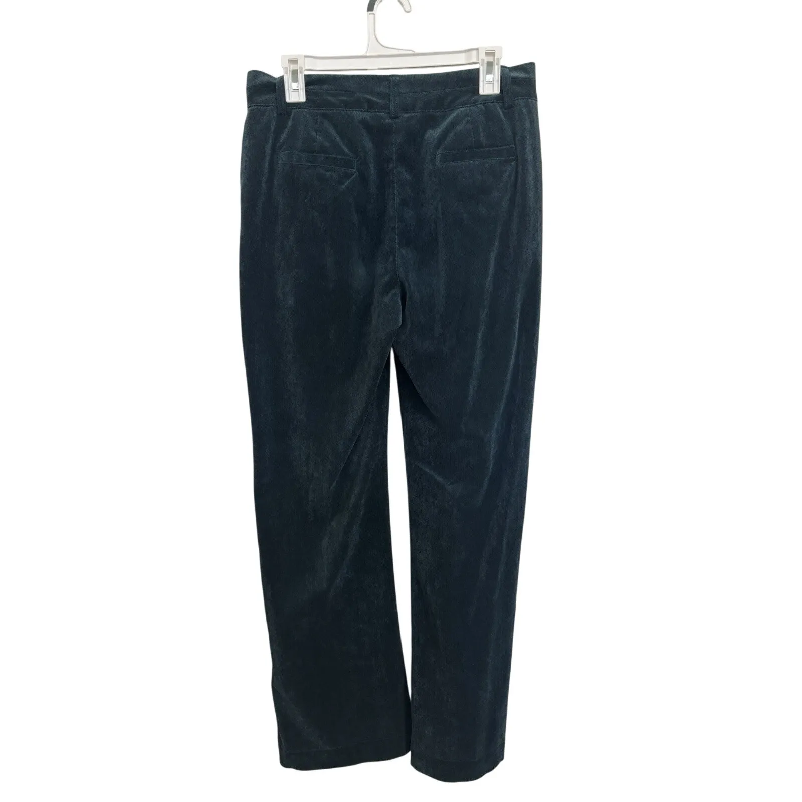 Coldwater Creek Teal Velvet Wide Leg Pants Size 8 Holiday Party Office Velour - Image 2