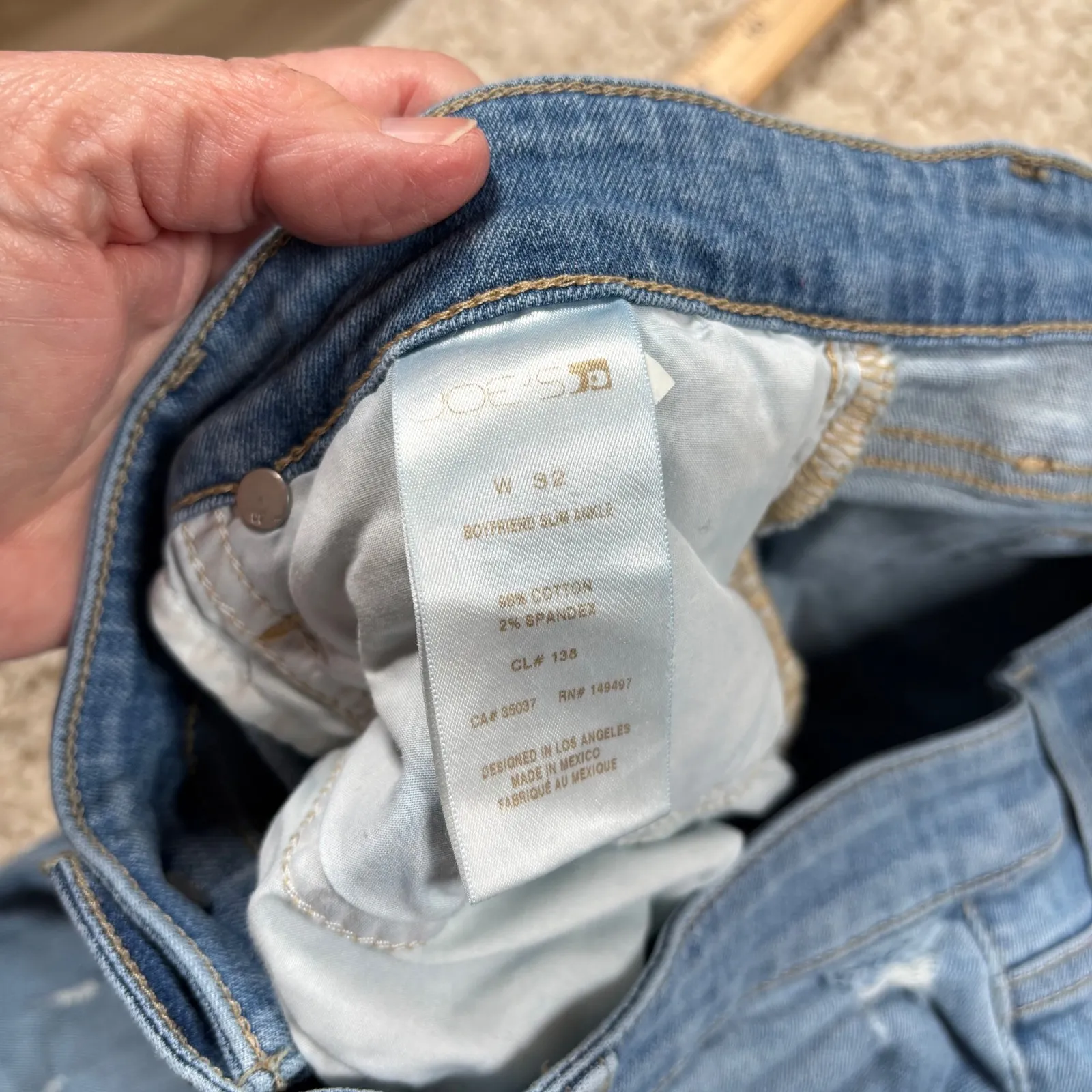 JOES JEANS Womens Blue Distressed Denim Straight Leg Jeans Size 28 - Image 9