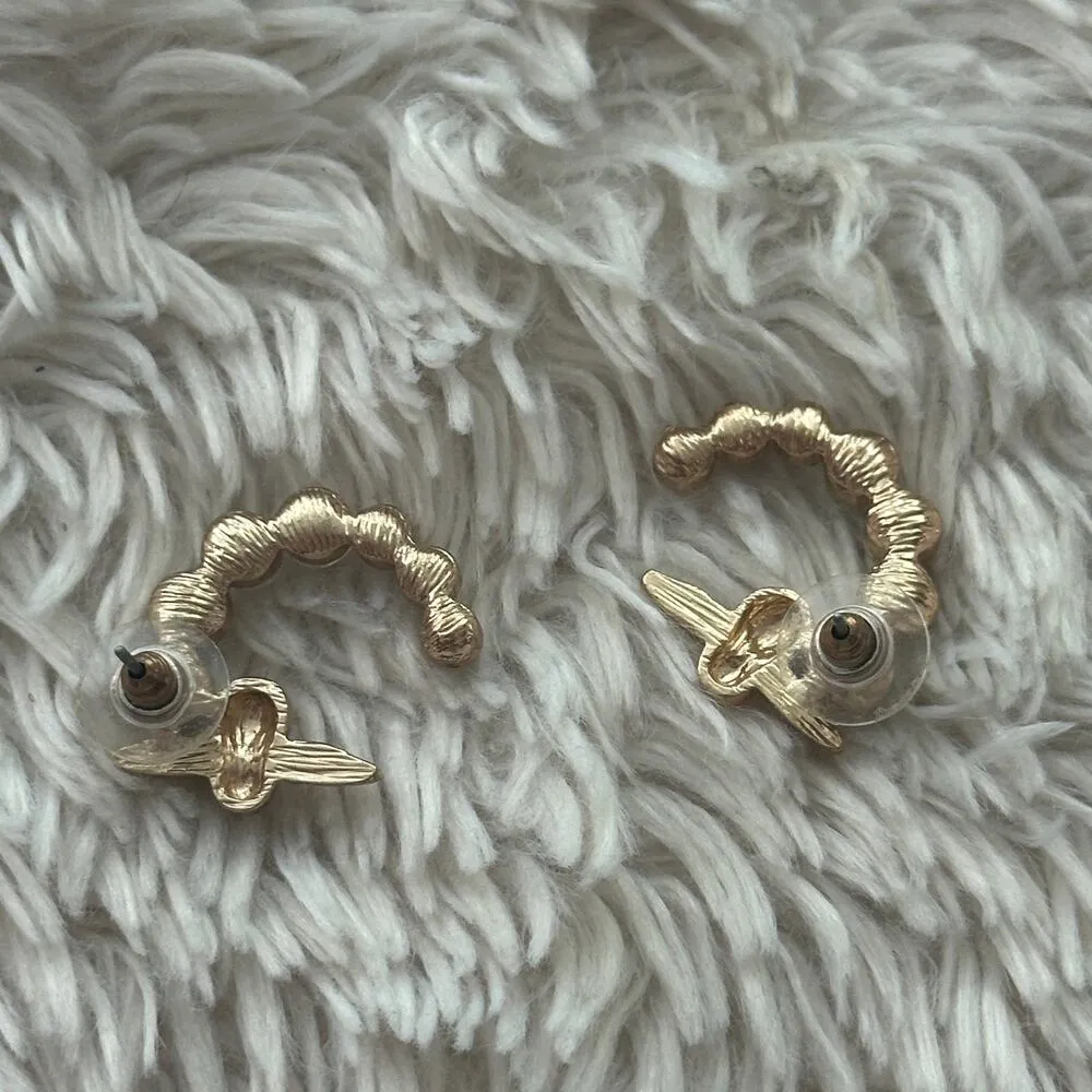 Free with Purchase! Gold Tone Bee Rhinestone Fashion Earrings - Image 3