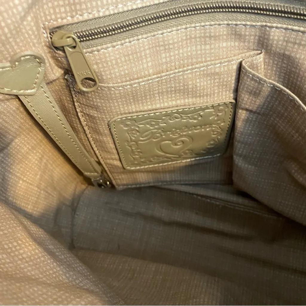 Brighton Eva Straw Leather Tote Bag Navy Blue Shabby Chic Old Money classic - Image 5