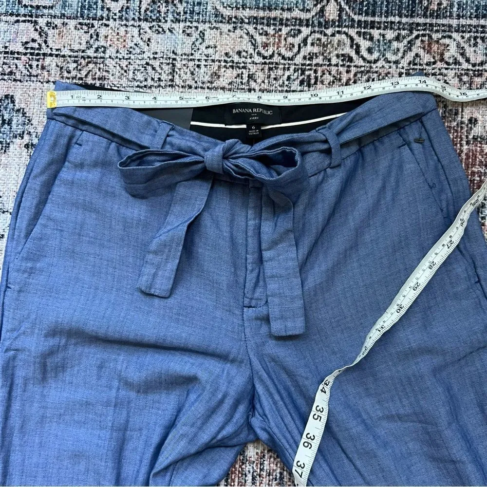 Banana Republic NWT Avery Ankle Dress Pants Tie Belt Blue Size 6 - Image 11