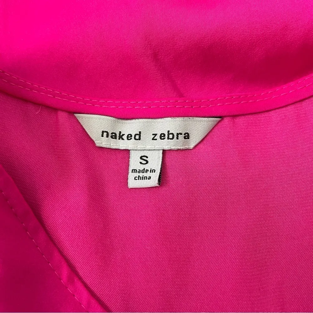 Naked Zebra Hot Pink Blouse Size Small - Image 3