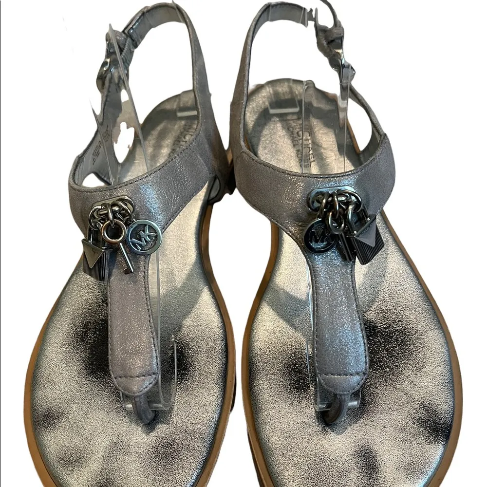 Michael Michael Kors Silver Sandals with Charm Accents - Image 5