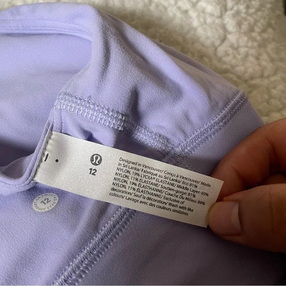 New! Lululemon Align Asymmetrical Bra A/B Light Support Lilac Smoke Size 12 - Image 7