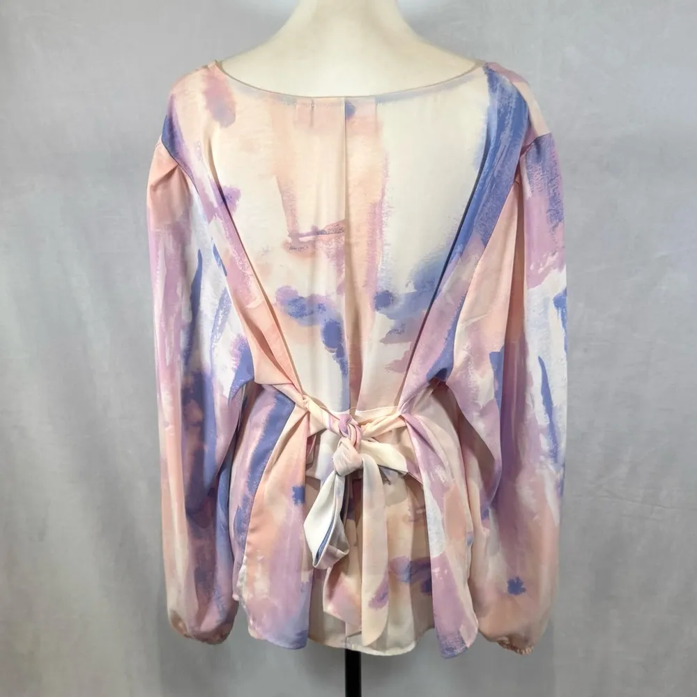 EVRI pastel watercolor blouse top size 1X Pink - Image 6
