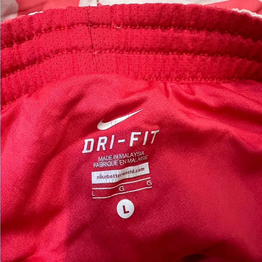 Nike Women's Red and White Patterned Shorts - Image 3