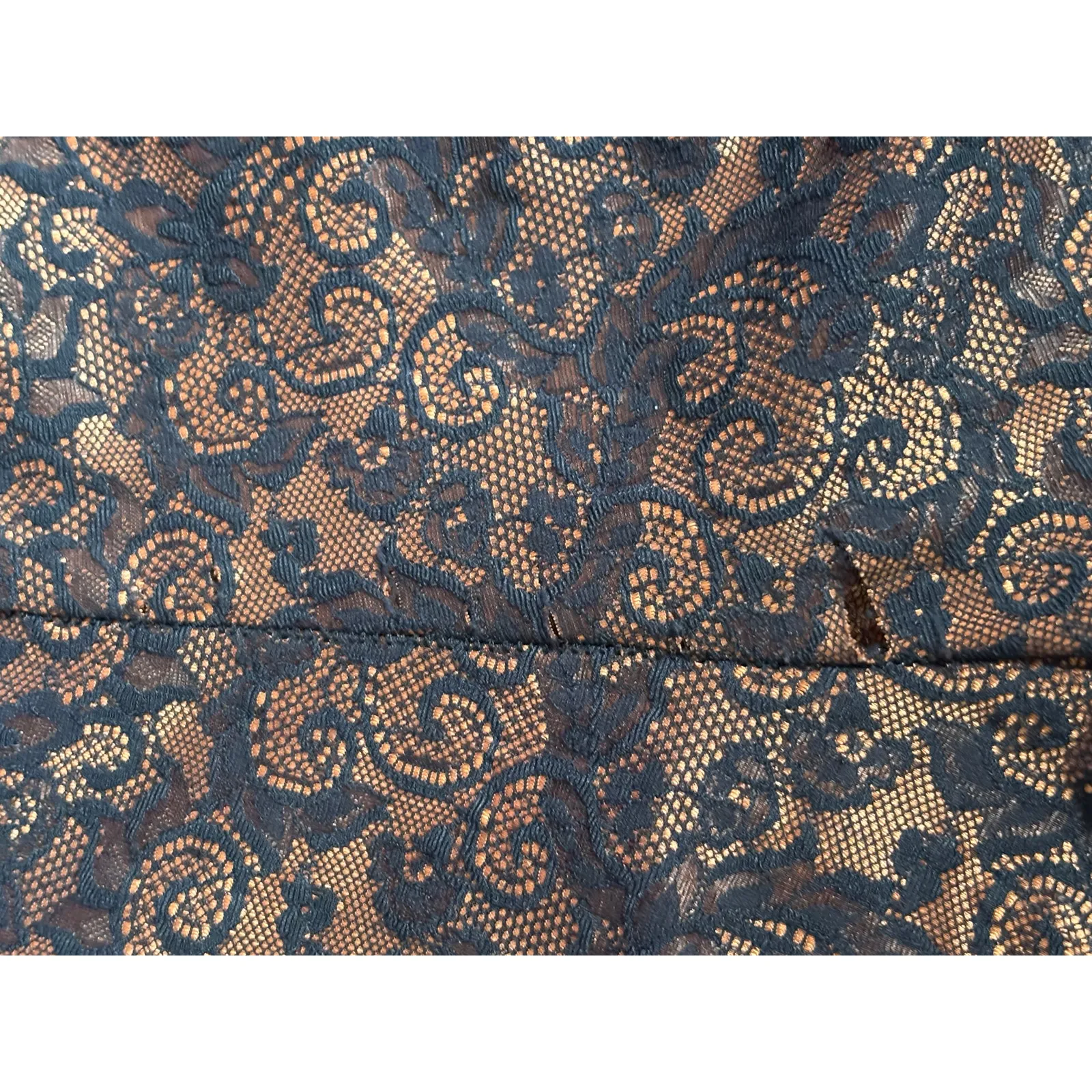 Y2K Ann Ferriday Sheer Lace Pants Black Brown Gothic Flare Leg Dark Romance XS - Image 7