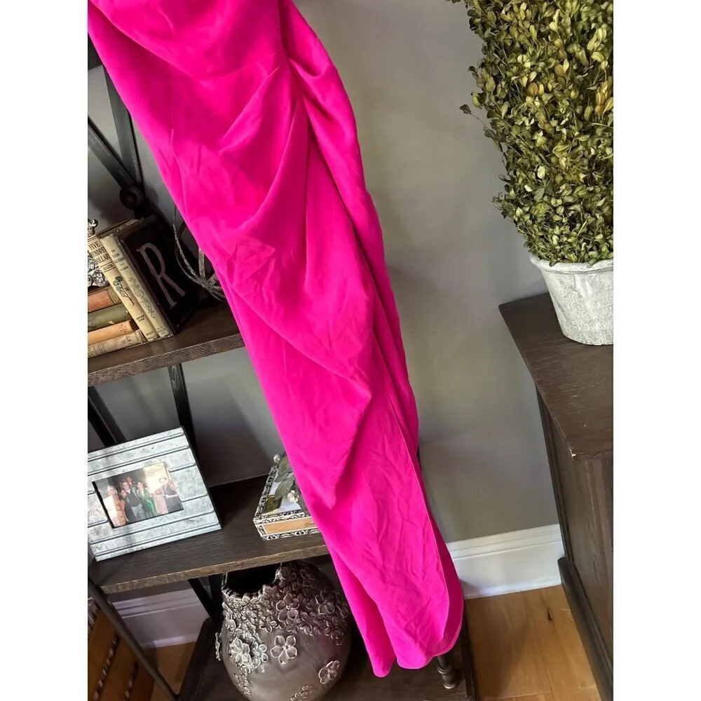 Amanda Uprichard Jasalina Maxi Dress Hot Pink Womens Size Large - Image 7