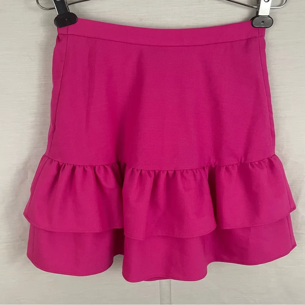 tiered ruffle pull on skirt wool blend women’s Size 0 - Image 2