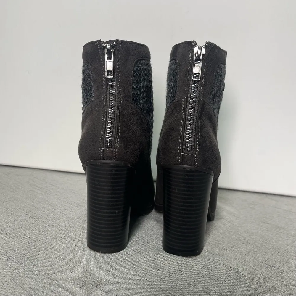 Juicy Contour Cable Knit High Heel Sweater Ankle Boots Gray 7.5 - Image 6