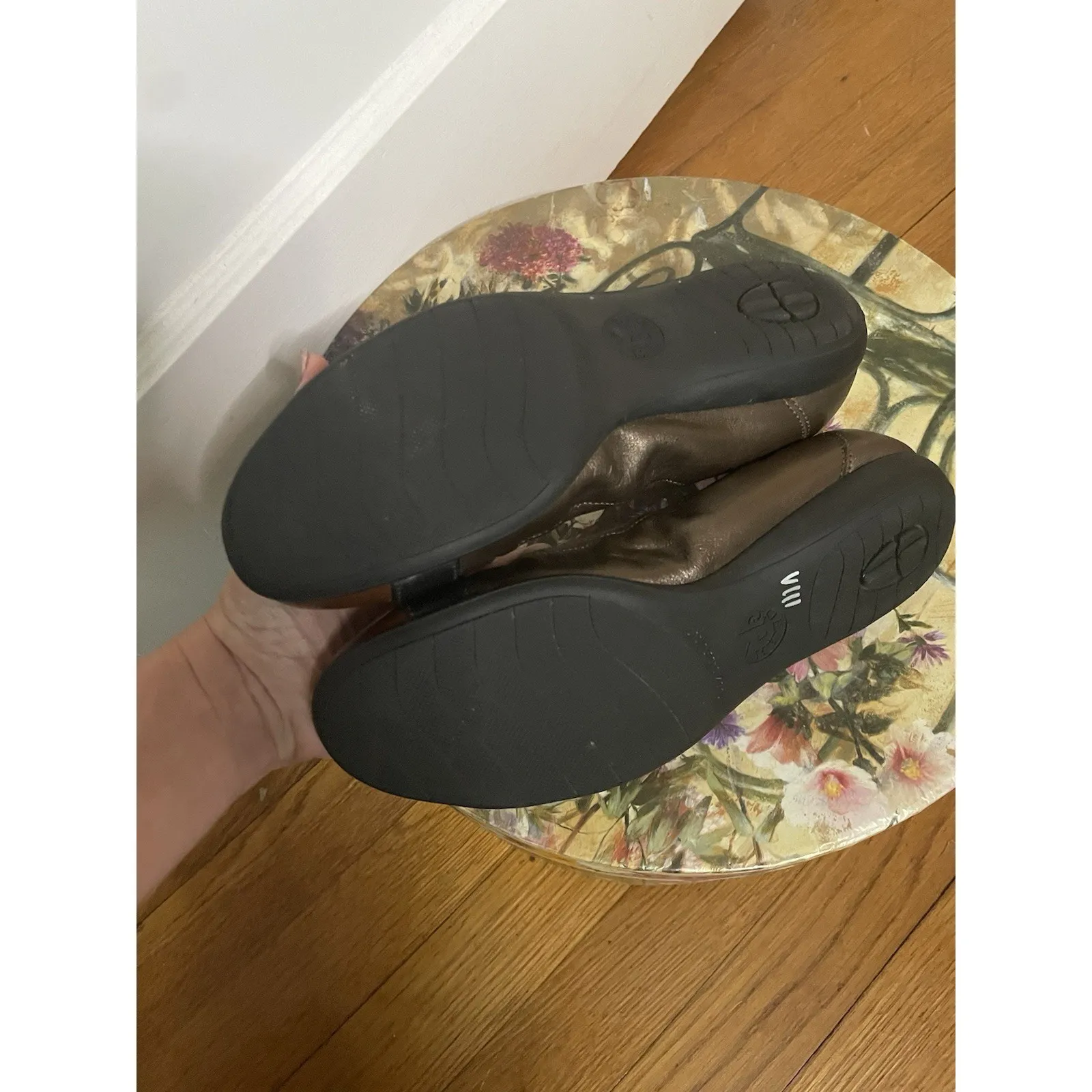 Mephisto Womens Shoes Size 8 Brown Ballet Flat Leather Flats Slip‎ On - Image 4