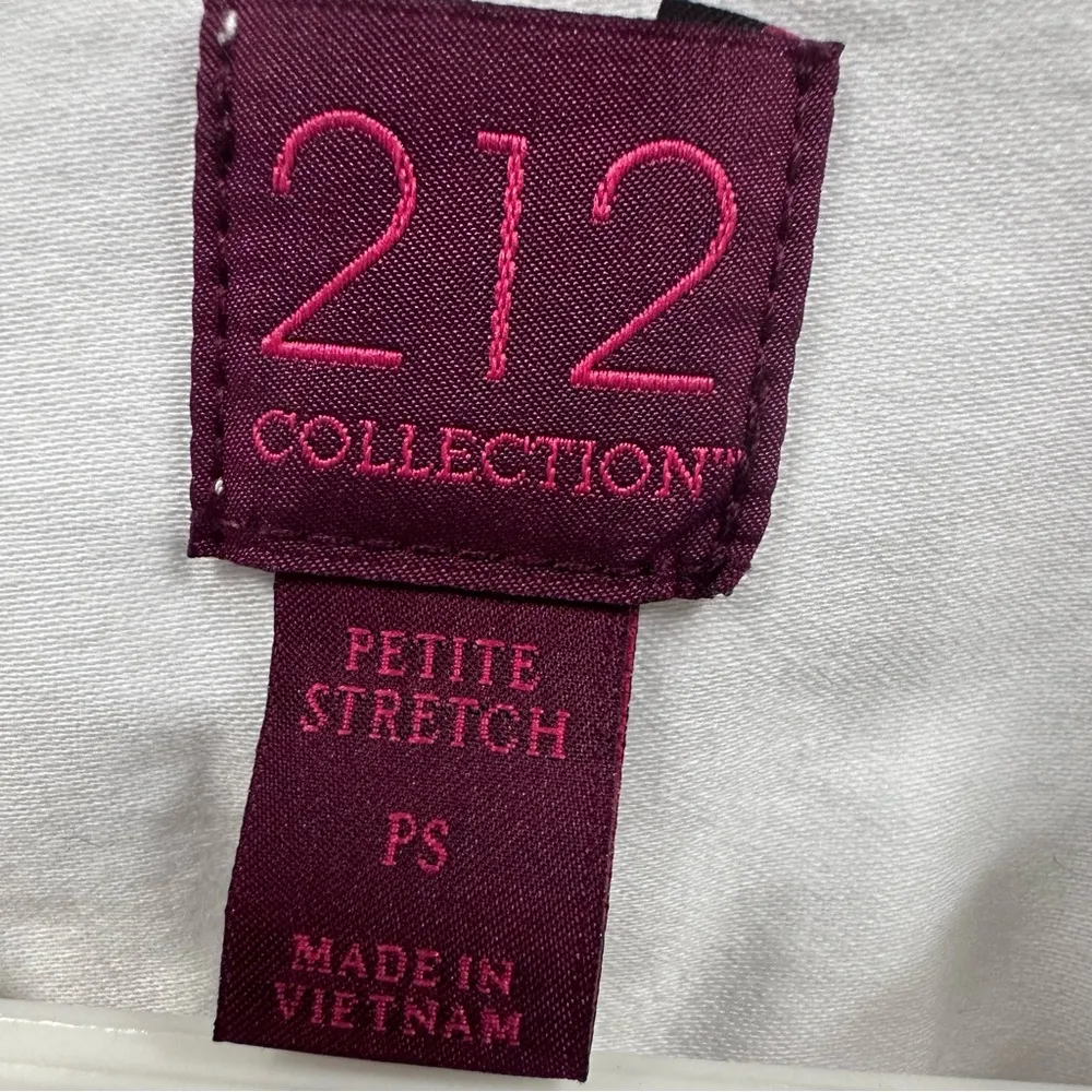212 Collection White Button Up Stretch 3 Quarter Sleeve Tapered Blouse Petite S Size undefined - Image 6