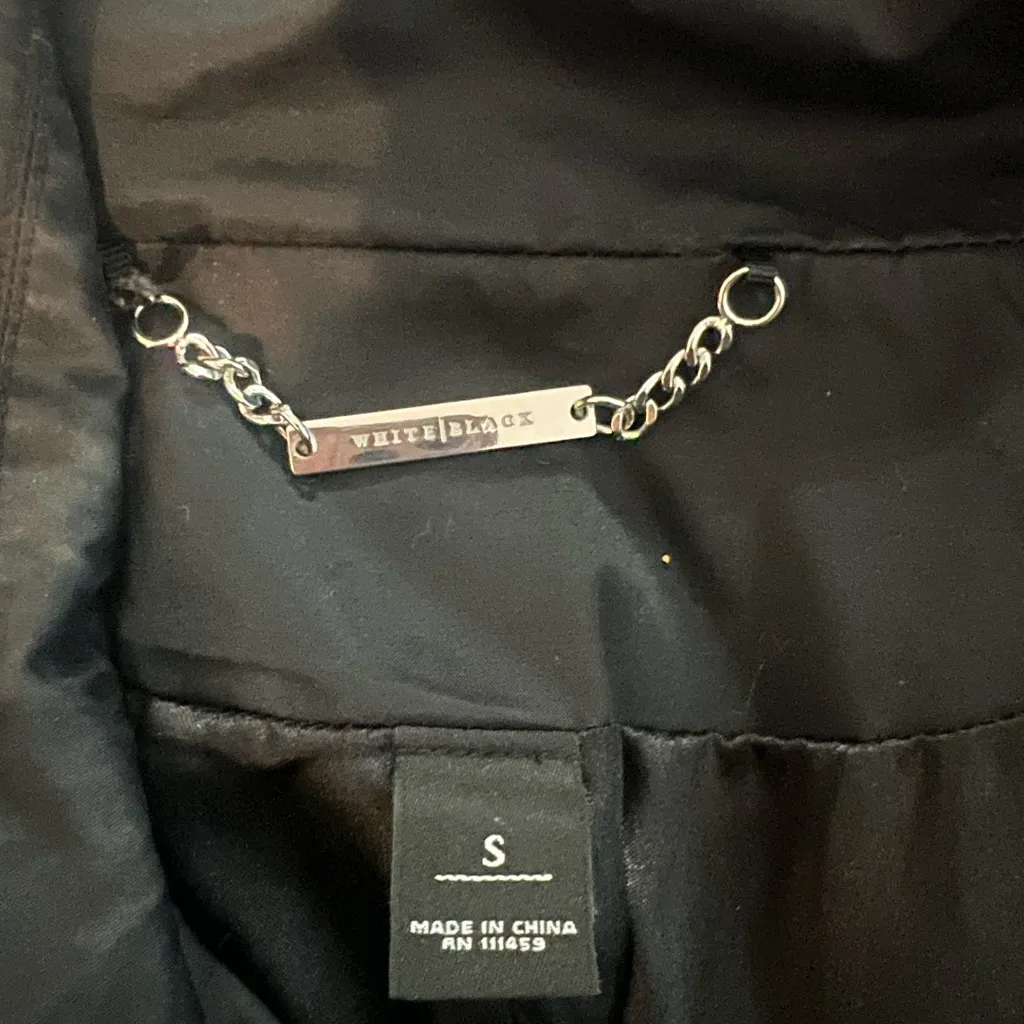 White House Black Market Black Double Breasted Trench Coat Cotton Nylon Size S - Image 11