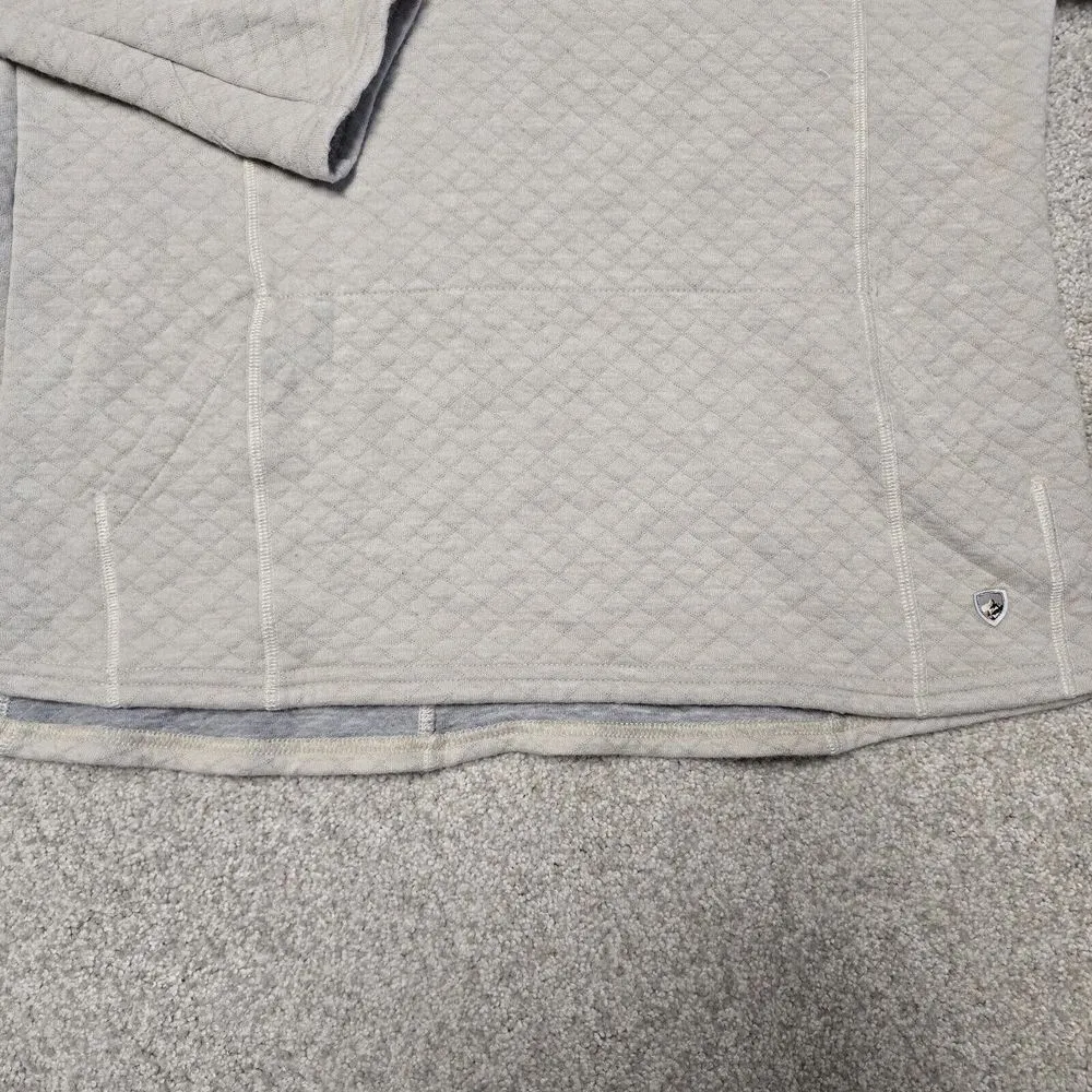 KUHL Womens Wool Cowl Neck Sweater‎ Size LARGE Pullover Quilted Cream Gorpcore - Image 3