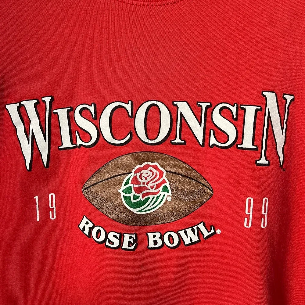 Vintage 1999 Wisconsin Rose Bowl  Heavy Cotton Sweatshirt XL - Image 3