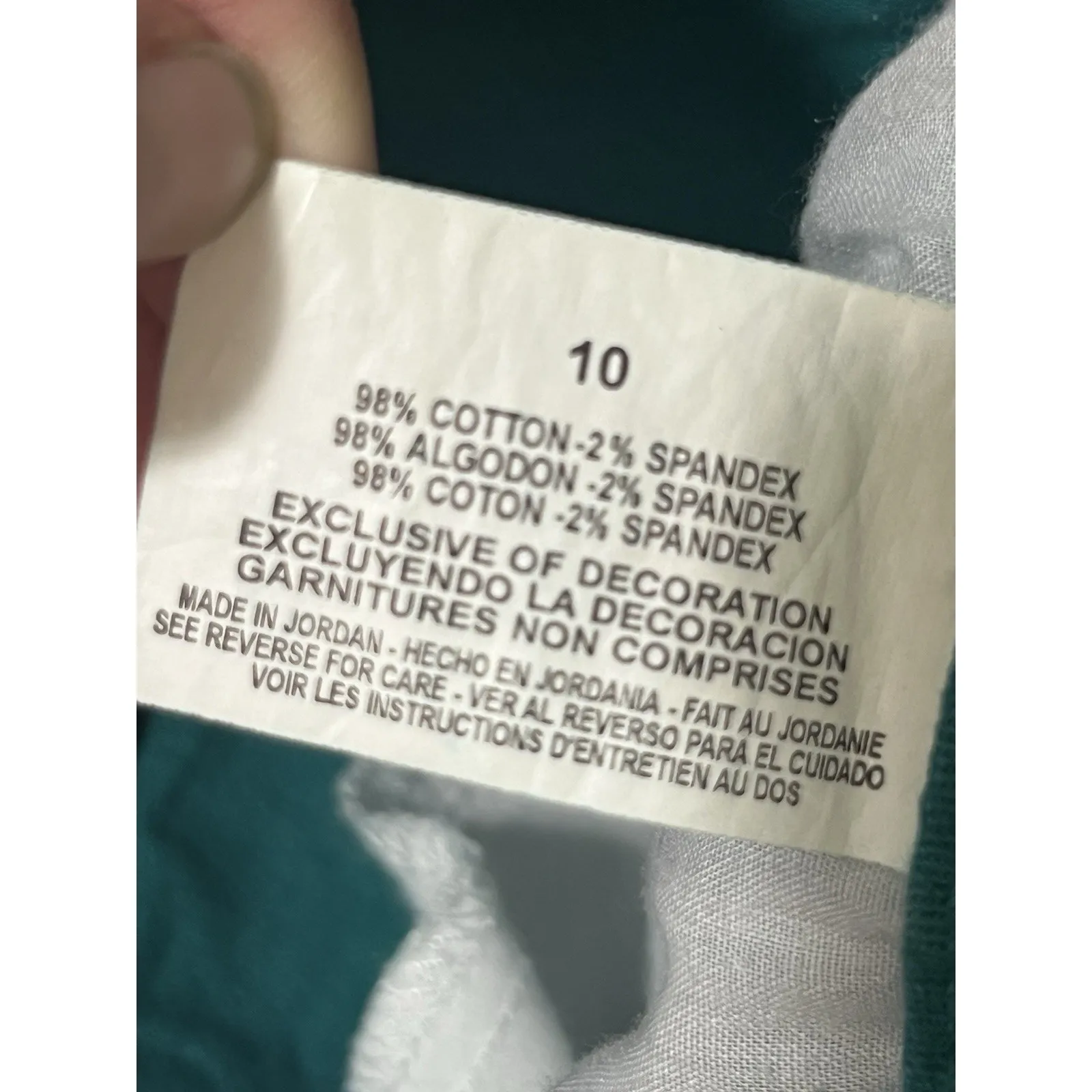 Gloria Vanderbilt Women’s Size 10 Teal Capris Embroidered Beaded Accent EUC. - Image 7