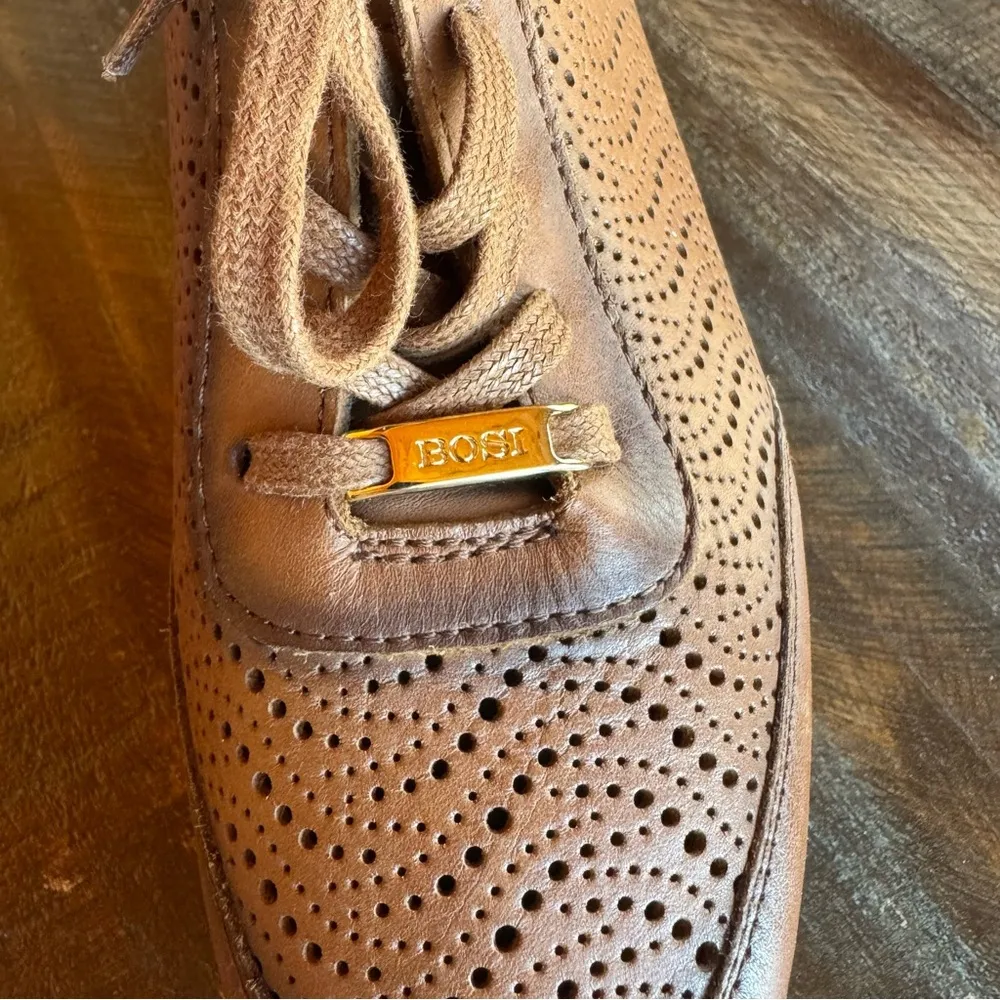 BOSI Brown Genuine Italian Leather Women’s Lace up Shoes sz 6 - Image 5