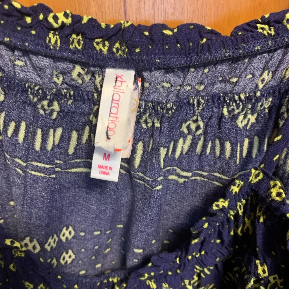 Xhilaration Women Boho hippie chic maxi dress, Navy blue & Lime Green Dress SzM - Image 6