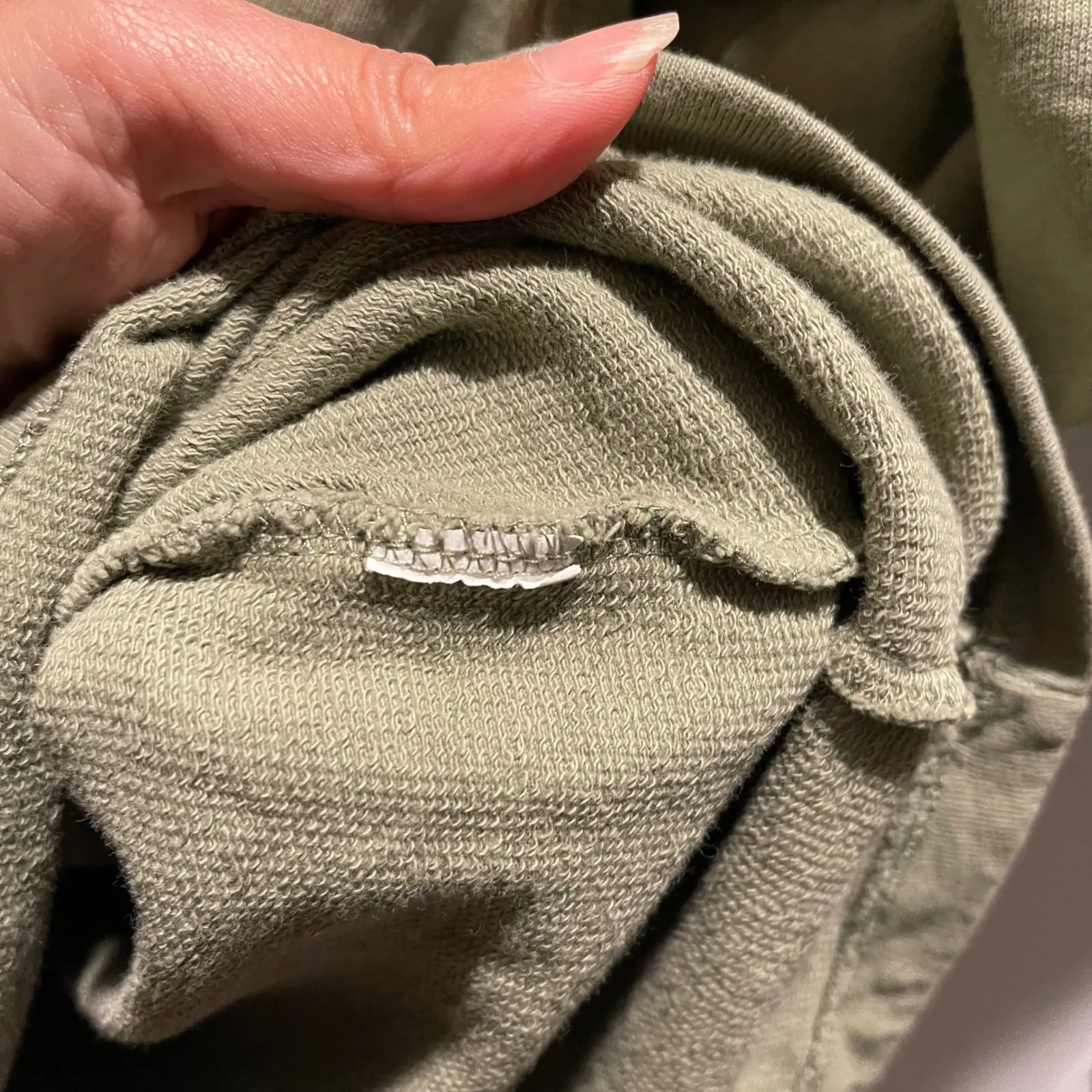 ZARA Sage Green Puff Sleeve Sweatshirt Dress Casual Mini Size Small - Image 8