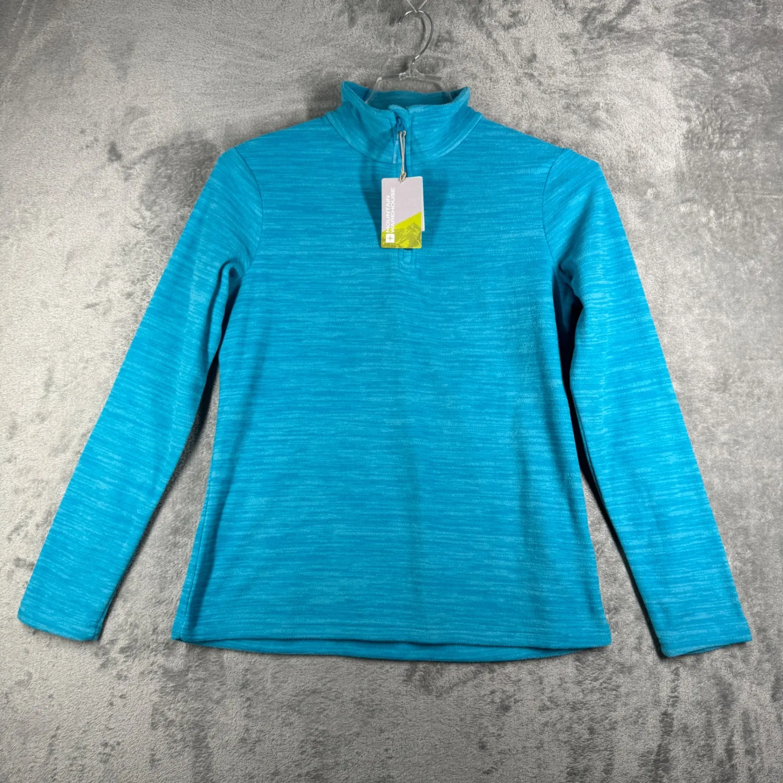 Mountain Warehouse Snowdon Melange Pullover Fleece Activewear Turquoise Size 8 - Image 2