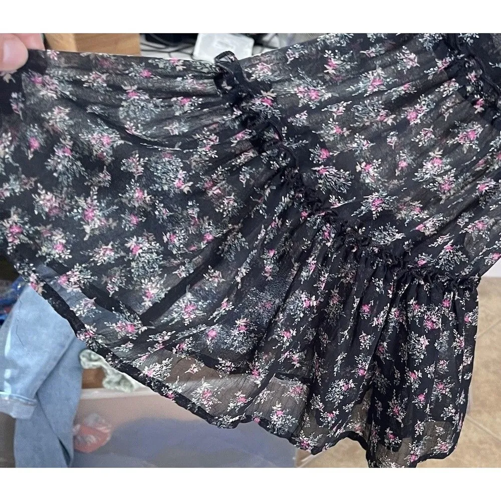 American Eagle Womens Blouse XS Floral Bohemian Bell Sleeve Fairycore Festival - Image 8