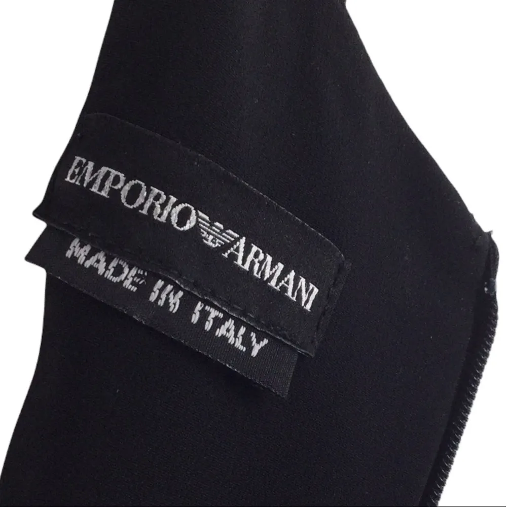 Emporio Armani Made in Italy Black Micro Polka Dot Dress - Image 9